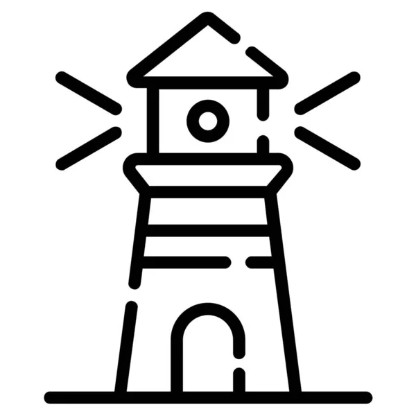 Light House Vector Icon Thin Line Style Web Mobile — Vector de stock