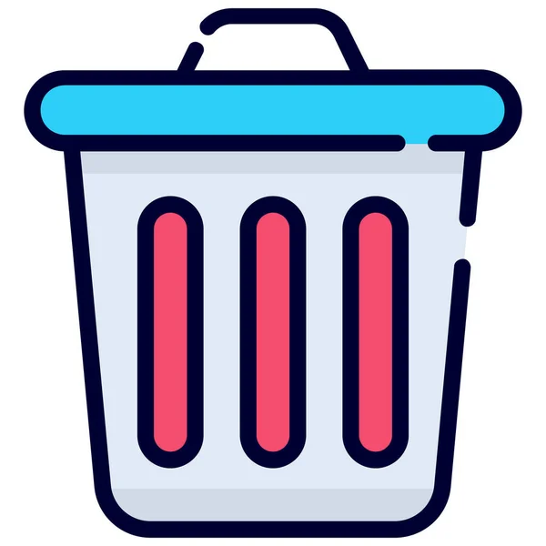 Recycle Bin Color Line Icon Isolated White Background — Image vectorielle