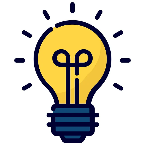 idea bulb color line icon isolated on white background