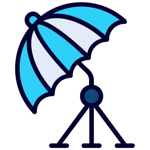Umbrella Light Color Line Icon Isolated White Background — Vector de stock