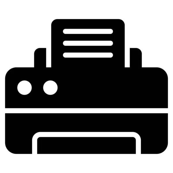 Printer Glyph Icon Isolated White Background — Vetor de Stock