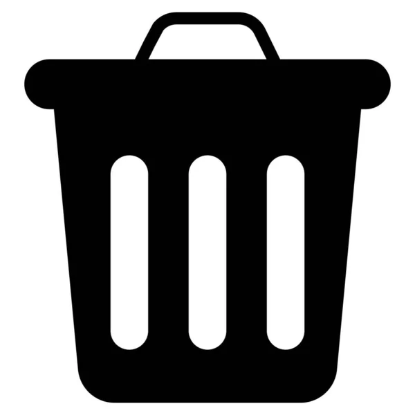 Recycle Bin Glyph Icon Isolated White Background —  Vetores de Stock