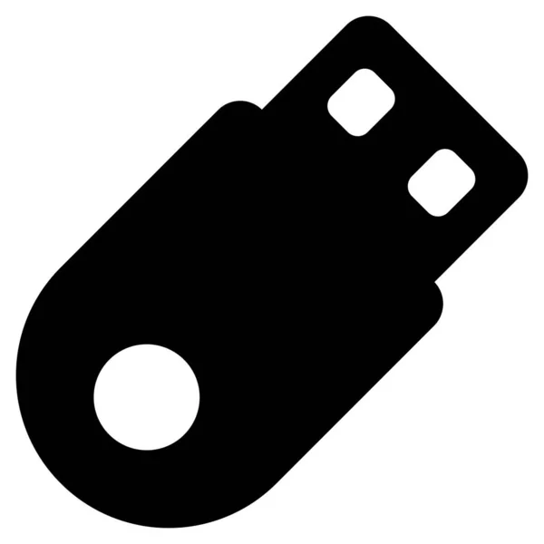 Usb Flash Drive Glyph Icon Isolated White Background — Image vectorielle
