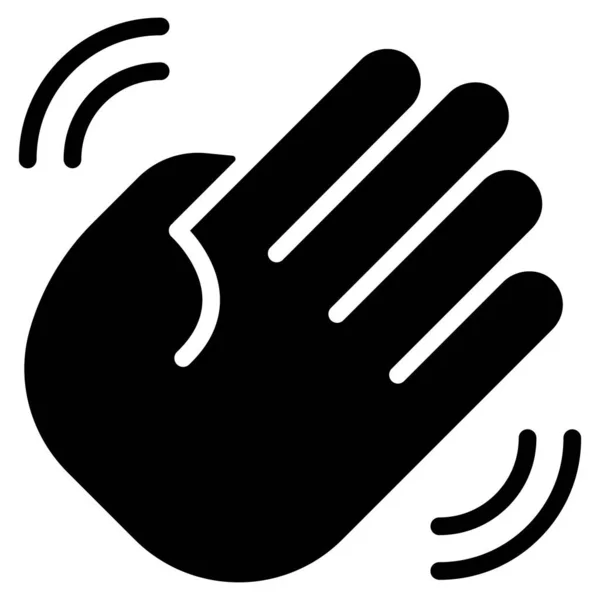 Hand Gesture Glyph Icon Isolated White Background — 图库矢量图片