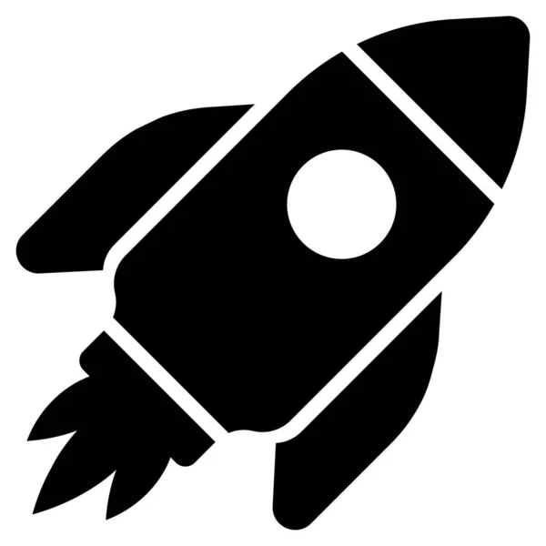 Start Launch Glyph Icon Isolated White Background — Vetor de Stock