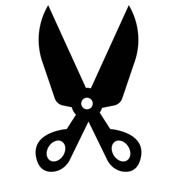 Scissor Glyph Icon Isolated White Background — Stockvektor
