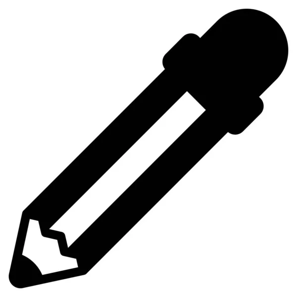Pencil Glyph Icon Isolated White Background — Vetor de Stock