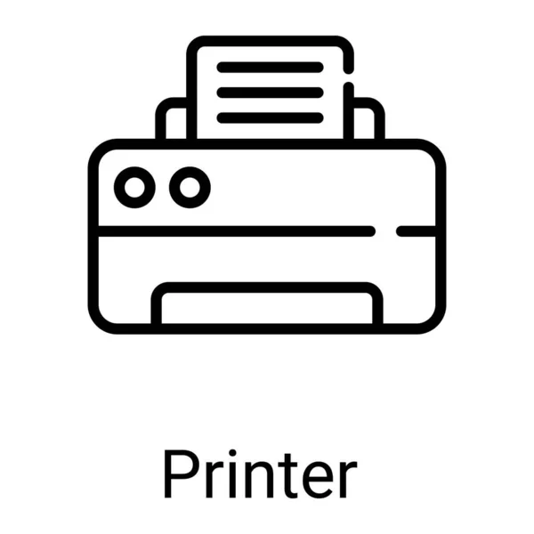 Printer Line Icon Isoliert Auf Weißem Hintergrund — Stockvektor