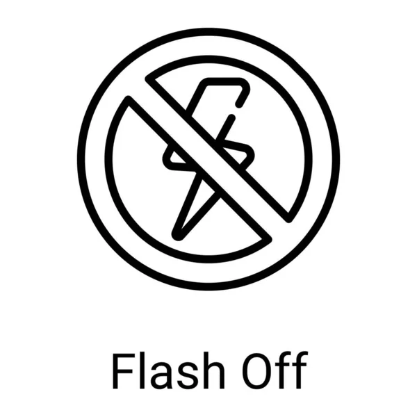 Disable Flash Line Icon Isolated White Background — Stock Vector