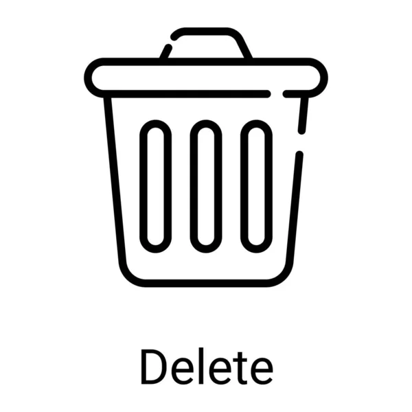 Recycle Bin Line Icon Isolated White Background — Stock Vector