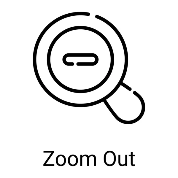 Zoom Out Line Icon Isolated White Background — Stockvector