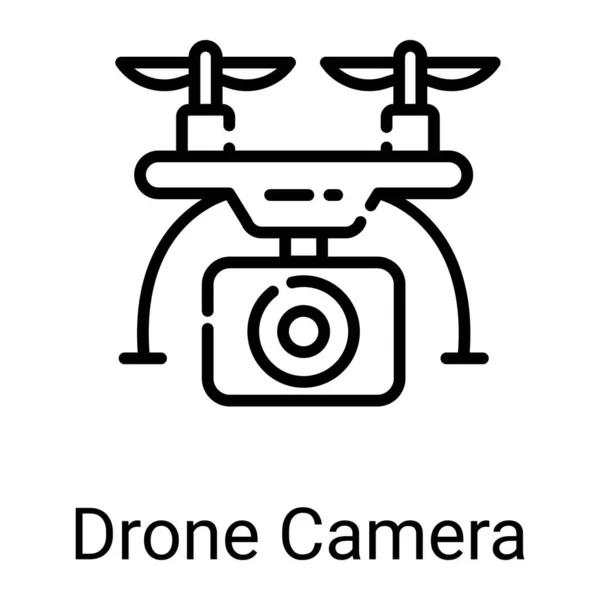 Drone Camera Line Icon Isolated White Background — Stockvektor