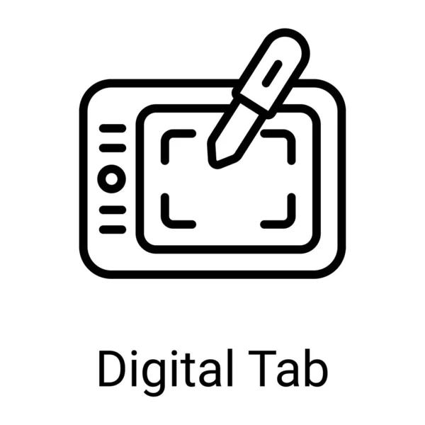 Graphic Tablet Line Icon Isolated White Background — Stock vektor