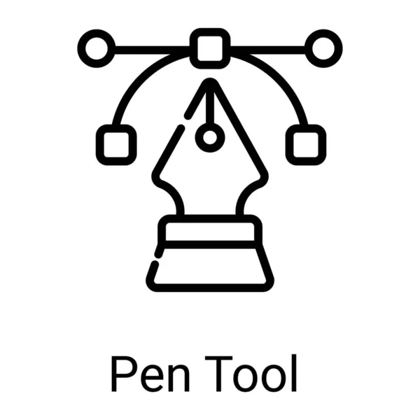 Pen Tool Line Icon Isolated White Background — Stock vektor