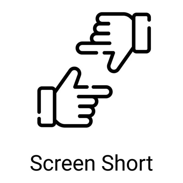 Hands Camera Shutter Line Icon Isolated White Background — Vetor de Stock