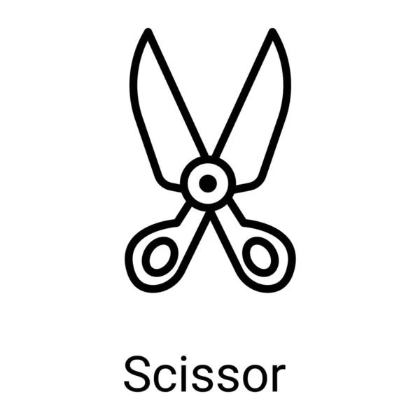 Scissor Line Icon Isolated White Background — Stock Vector