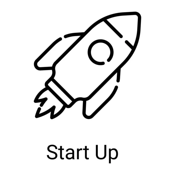 Startup Launch Line Icon Isolated White Background — Vettoriale Stock