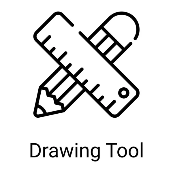 Drawing Equipment Line Icon Isolated White Background — Stock vektor