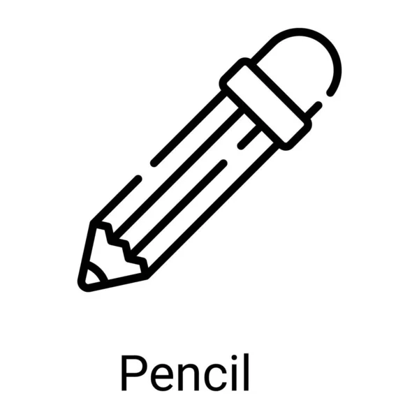 Pencil Line Icon Isolated White Background — Stock Vector