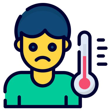 temperature, high fever icon, healthcare and medical icon.