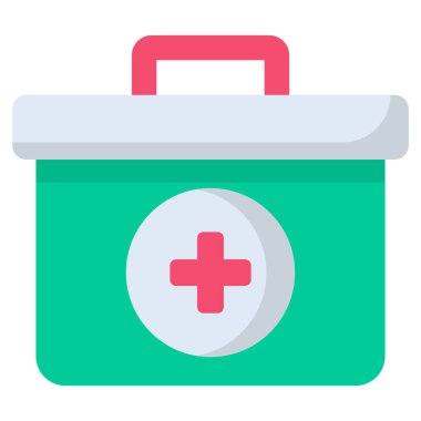 first aid kit flat colored icon 
