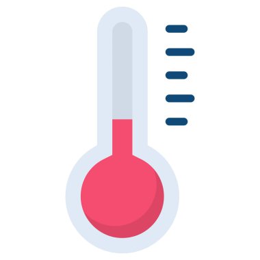 thermometer, temperature flat colored icon  
