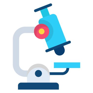 microscope, medical equipment flat colored icon 