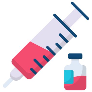 vaccine, injection flat colored icon