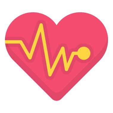cardiology, heart flat colored icon