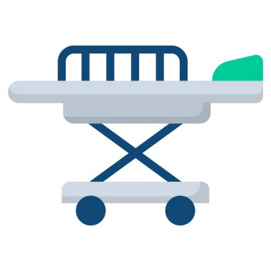 stretcher , paramedic flat colored icon