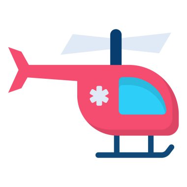 rescue, air ambulance flat colored icon