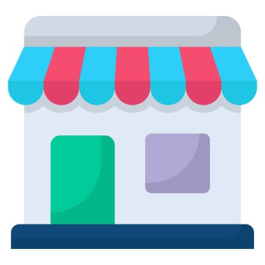 shop, building flat colored icon 