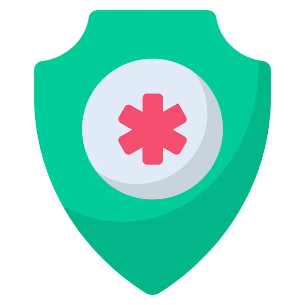 Protection Shield Flat Colored Icon — Wektor stockowy