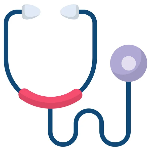 Stethoscope Medical Equipment Flat Colored Icon — Vetor de Stock