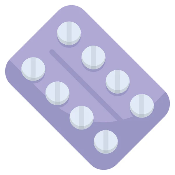 Pills Medicine Flat Colored Icon — Vetor de Stock