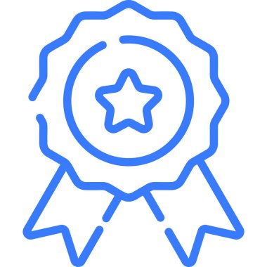 badge, award line icon, vector design usa independence day icon.