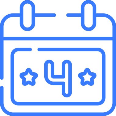 date, calender line icon, vector design usa independence day icon.
