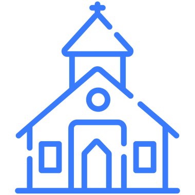 church, building line icon, vector design usa independence day icon.