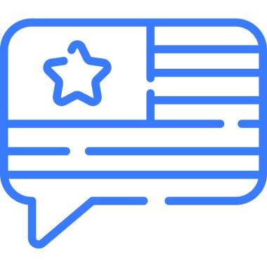 message, chat line icon, vector design usa independence day icon.