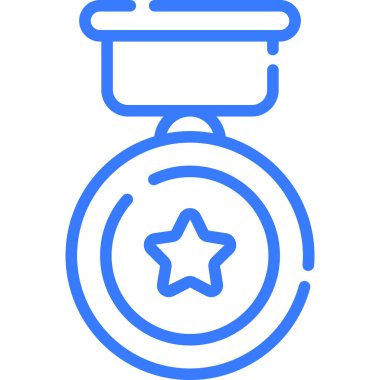 medal, badge line icon, vector design usa independence day icon.
