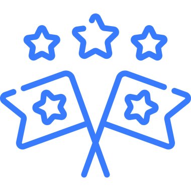 flags line icon, vector design usa independence day icon.