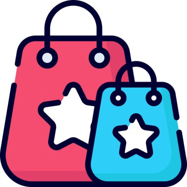 hand bag color line icon, vector design usa independence day icon.