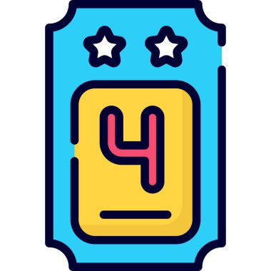 ticket, pass color line icon, vector design usa independence day icon.