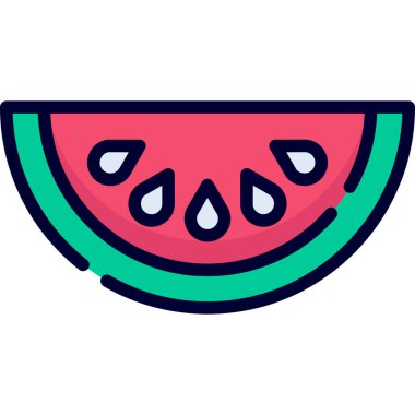 watermelon color line icon, vector design usa independence day icon.