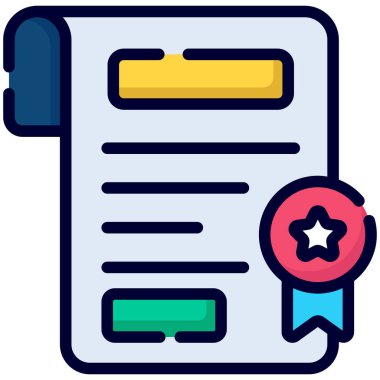 diploma, degree color line icon, vector design usa independence day icon.