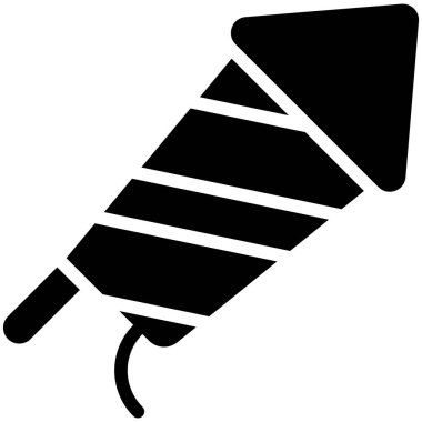 fireworks, rocket glyph icon, vector design usa independence day icon.