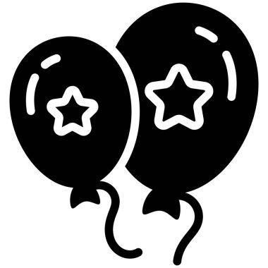 balloons glyph icon, vector design usa independence day icon.