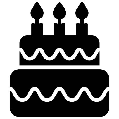 cake glyph icon, vector design usa independence day icon.