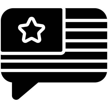 message, chat glyph icon, vector design usa independence day icon.