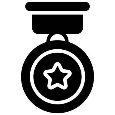 medal, badge glyph icon, vector design usa independence day icon.